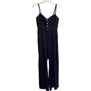 Madewell NL437 Sleeveless Wide Leg Jumpsuit, black, 2, minimalist, neutral